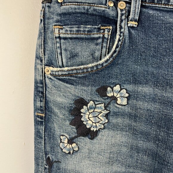 Citizens of Humanity Emerson Slim Boyfriend Embroidered Denim Jeans Size 26 Boho - Picture 4 of 12